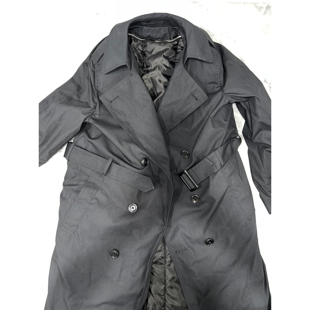 American Apparel DLA Garrison Collection Black Trench Coat 40L Army All Weather